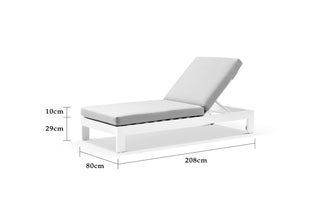 Anjuna Outdoor Sunlounge in White / Grey Chine 2.