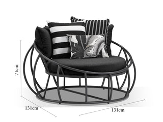 Antilles Outdoor Daybed in Charcoal / Sooty 2.