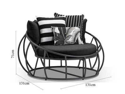 Antilles Outdoor Daybed in Charcoal / Sooty 2.