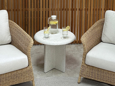 Arezzo Outdoor Side Table in Terrazzo