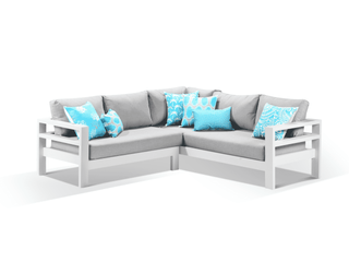 Aspen Modular | Outdoor Lounge Setting in White / Grey Chine / 5 Seater / Without Coffee Table_1