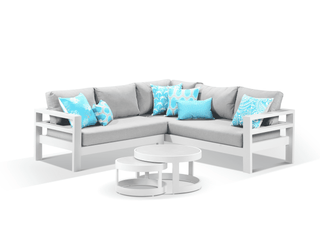 Aspen Modular | Outdoor Lounge Setting in White / Grey Chine / 5 Seater / Aspen Coffee Table Set_1