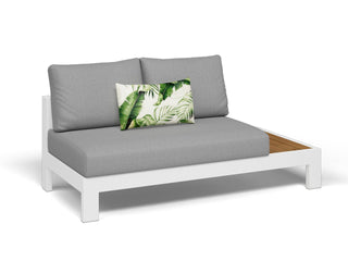 Aspen Teak Platform | Outdoor Lounge Setting in White / Light Grey / Grey Chine / 4 Seater 2LH-2RH / Without Coffee Table_5