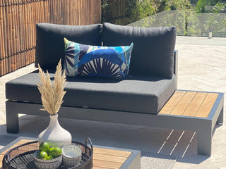 Tropicalia Porcelain Blue Outdoor Euro Bolster Cushion in Porcelain 4.