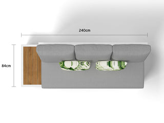 Aspen Teak Platform | Outdoor Lounge Setting in White / Light Grey / Grey Chine / 5 Seater 2LH-3RH / Aspen Corner Table_7