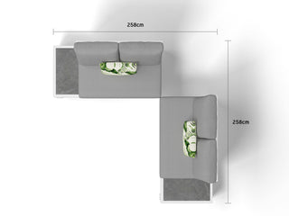 Aspen Ceramic Platform | Outdoor Lounge Setting in White / Light Grey / Grey Chine / 4 Seater 2LH-2RH / Without Coffee Table_2