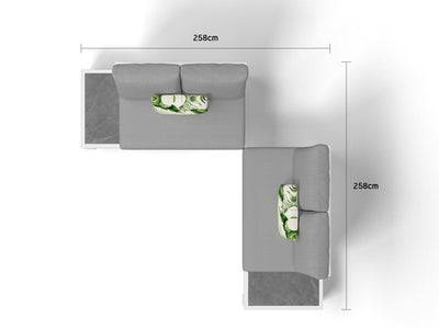 Aspen Ceramic Platform | Outdoor Lounge Setting in White / Light Grey / Grey Chine / 4 Seater 2LH-2RH / Without Coffee Table_2