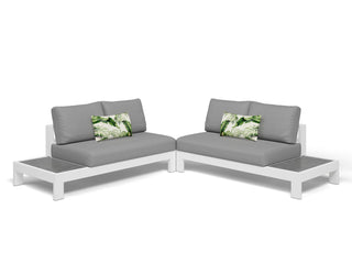 Aspen Ceramic Platform | Outdoor Lounge Setting in White / Light Grey / Grey Chine / 4 Seater 2LH-2RH / Without Coffee Table_1