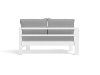 Aspen Single Arm Outdoor Modular Lounge in White / Grey Chine / Right 2
