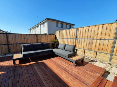 SYD FLOORSTOCK SALE- Aspen 5 Seater Outdoor Teak Platform Lounge Setting_4