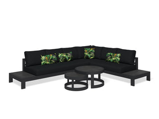 Aspen Ceramic Platform | Outdoor Lounge Setting in Charcoal / Sooty / Dark Grey / 6 Seater 2RH-3LH-CNR / Aspen Coffee Table Set_1