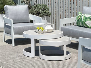 Serang Sofa Set | Outdoor Lounge Setting in White / Gobi / Grey Ridge / 4 Seater / Aspen Coffee Table Set_2