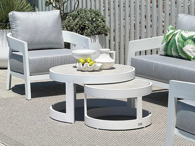 Serang Sofa Set | Outdoor Lounge Setting in White / Gobi / Grey Ridge / 4 Seater / Aspen Coffee Table Set_2