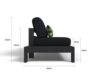 Aspen Ceramic Platform Outdoor Lounge in Charcoal / Sooty / 2 Seater / Left 3