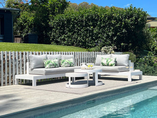 Aspen Ceramic Platform | Outdoor Lounge Setting in White / Light Grey / Grey Chine / 5 Seater 2LH-3RH / Aspen Coffee Table Set_1