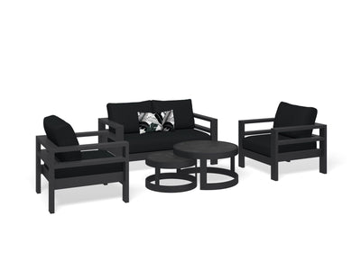 Aspen Sofa Set | Outdoor Lounge Setting in Charcoal / Sooty / 4 Seater / Aspen Coffee Table Set_2