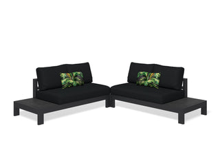 Aspen Ceramic Platform | Outdoor Lounge Setting in Charcoal / Sooty / Dark Grey / 4 Seater 2LH-2RH / Without Coffee Table_1