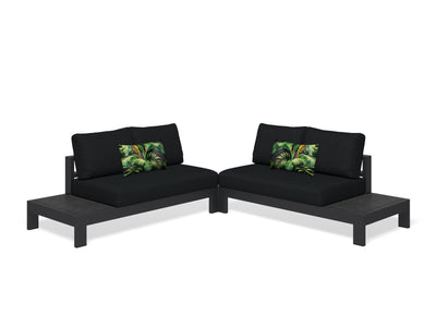 Aspen Ceramic Platform | Outdoor Lounge Setting in Charcoal / Sooty / Dark Grey / 4 Seater 2LH-2RH / Without Coffee Table_1