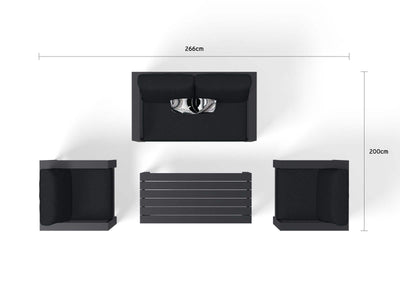Aspen Sofa Set | Outdoor Lounge Setting in Charcoal / Sooty / 4 Seater / Adele Coffee Table_11
