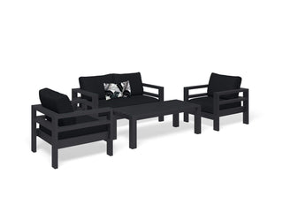 Aspen Sofa Set | Outdoor Lounge Setting in Charcoal / Sooty / 4 Seater / Adele Coffee Table_1
