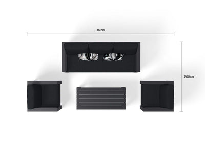 Aspen Sofa Set | Outdoor Lounge Setting in Charcoal / Sooty / 5 Seater / Adele Coffee Table_11