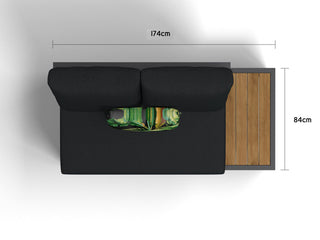 Aspen Teak Platform | Outdoor Lounge Setting in Charcoal / Sooty / Dark Grey / 4 Seater 2LH-2RH / Aspen Corner Table_9