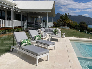 Aspen Outdoor Sunlounge in White / Grey Chine 4.
