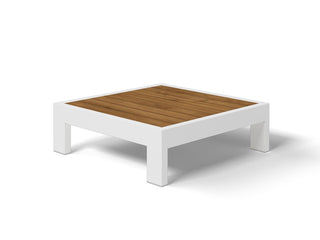 Aspen Teak Platform | Outdoor Lounge Setting in White / Light Grey / Grey Chine / 5 Seater 2LH-3RH / Aspen Corner Table_5