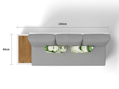 Aspen Teak Platform | Outdoor Lounge Setting in White / Light Grey / Grey Chine / 5 Seater 2LH-3RH / Aspen Coffee Table Set_5