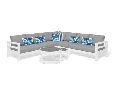 Aspen Modular | Outdoor Lounge Setting in White / Grey Chine / 7 Seater / Aspen Coffee Table Set_1