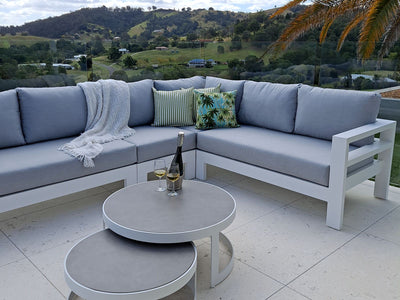 Aspen Modular | Outdoor Lounge Setting in White / Grey Chine / 6 Seater / Aspen Coffee Table Set_4