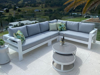 Aspen Modular | Outdoor Lounge Setting in White / Grey Chine / 6 Seater / Aspen Coffee Table Set_1