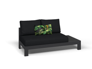 Aspen Ceramic Platform Outdoor Lounge in Charcoal / Sooty / 2 Seater / Left