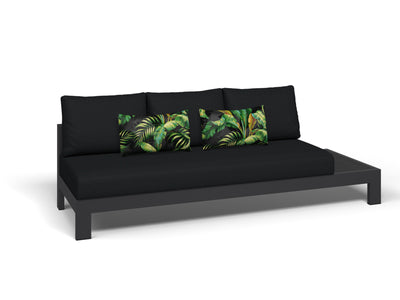 Aspen Ceramic Platform Outdoor Lounge in Charcoal / Sooty / 3 Seater / Left
