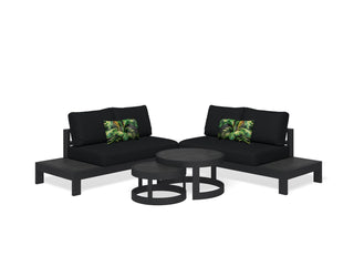 Aspen Ceramic Platform | Outdoor Lounge Setting in Charcoal / Sooty / Dark Grey / 4 Seater 2LH-2RH / Aspen Coffee Table Set_1