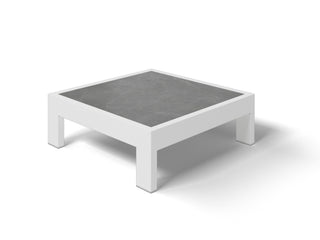 Aspen Platform Corner Table in White / Light Grey