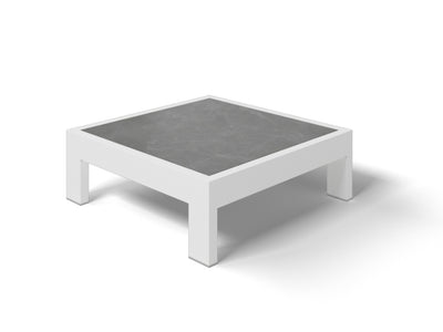Aspen Platform Corner Table in White / Light Grey