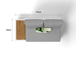 Aspen Teak Platform Outdoor Lounge in White / Grey Chine / 2 Seater / Right 5