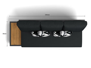 Aspen Teak Platform | Outdoor Lounge Setting in Charcoal / Sooty / Dark Grey / 5 Seater 2LH-3RH / Aspen Corner Table_12
