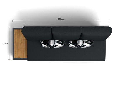 Aspen Teak Platform | Outdoor Lounge Setting in Charcoal / Sooty / Dark Grey / 5 Seater 2LH-3RH / Aspen Coffee Table Set_14