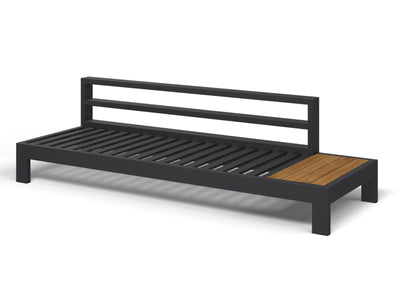 Aspen Teak Platform Outdoor Lounge in Charcoal / Sooty / 3 Seater / Left 1