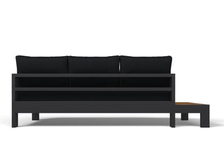 Aspen Teak Platform Outdoor Lounge in Charcoal / Sooty / 3 Seater / Right 1