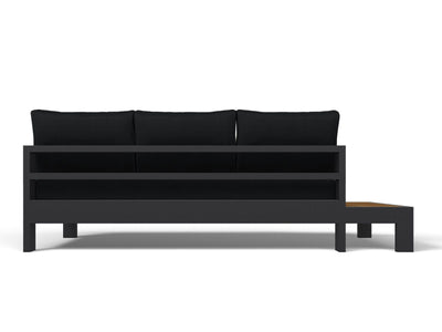 Aspen Teak Platform Outdoor Lounge in Charcoal / Sooty / 3 Seater / Right 1