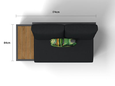 Aspen Teak Platform Outdoor Lounge in Charcoal / Sooty / 2 Seater / Right 7