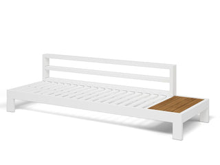 Aspen Teak Platform Outdoor Lounge in White / Grey Chine / 3 Seater / Left 2