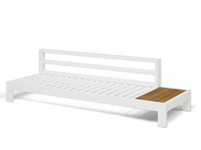 Aspen Teak Platform Outdoor Lounge in White / Grey Chine / 3 Seater / Left 2