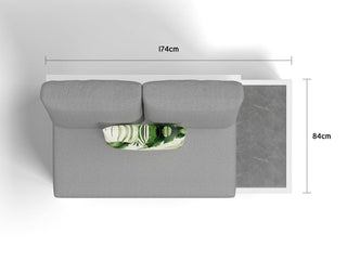 Aspen Ceramic Platform Outdoor Lounge in White / Grey Chine / 2 Seater / Left 4