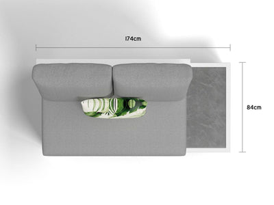 Aspen Ceramic Platform Outdoor Lounge in White / Grey Chine / 2 Seater / Left 4