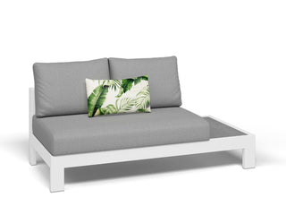 Aspen Ceramic Platform Outdoor Lounge in White / Grey Chine / 2 Seater / Left