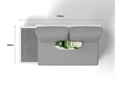 Aspen Ceramic Platform Outdoor Lounge in White / Grey Chine / 2 Seater / Right 4